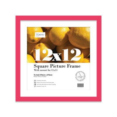 12X12" Bright Pink Picture Frame12X12" Square Frame With 11X11" Mount For 12X12"/11X11" Pictures Moderrn Thin Edge1 Pack from B&Q