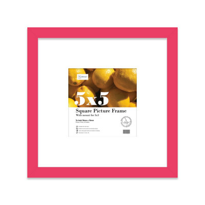 5X5" Bright Pink Picture Frame5X5" Square Frame With 3X3" Mount For 5X5"/3X3" Pictures Art Deco Style Room Decor1 Pack from B&Q