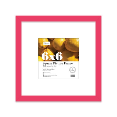6X6" Bright Pink Picture Frame6X6" Square Frame With 4X4" Mount For 6X6"/4X4" Pictures Art Deco Style Room Decor1 Pack from B&Q