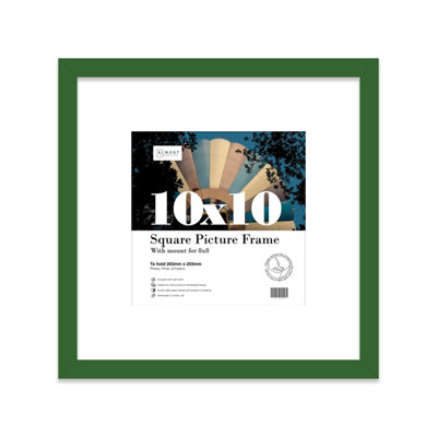 10X10" Green Picture Frame10X10" Square Frame With 8X8" Mount For 10X10"/8X8" Pictures Art Deco Style Room Decor1 Pack from B&Q