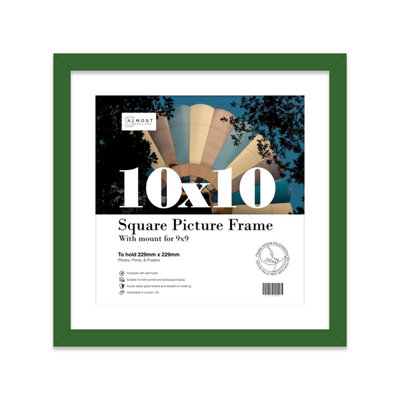 10X10" Green Picture Frame10X10" Square Frame With 9X9" Mount For 10X10"/9X9" Pictures Art Deco Style Room Decor1 Pack from B&Q