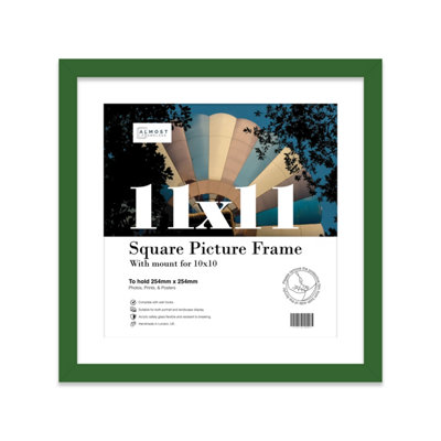 11X11" Green Picture Frame11X11" Square Frame With 10X10" Mount For 11X11"/10X10" Pictures Art Deco Style Room Decor1 Pack from B&Q