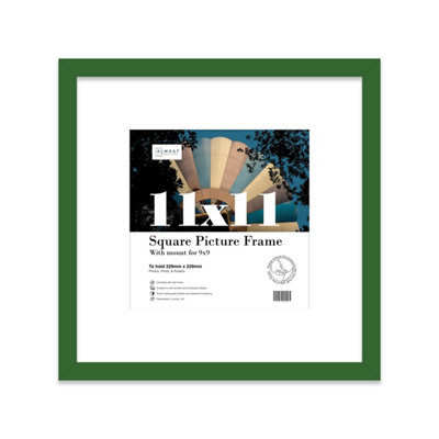 11X11" Green Picture Frame11X11" Square Frame With 9X9" Mount For 11X11"/9X9" Pictures Art Deco Style Room Decor1 Pack from B&Q