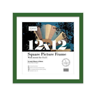 12X12" Green Picture Frame12X12" Square Frame With 11X11" Mount For 12X12"/11X11" Pictures Art Deco Style Room Decor1 Pack from B&Q