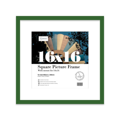 16X16" Green Picture Frame16X16" Square Frame With 14X14" Mount For 16X16"/14X14" Pictures Moderrn Style Thin Edge1 Pack from B&Q
