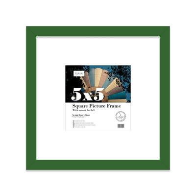 5X5" Green Picture Frame5X5" Square Frame With 3X3" Mount For 5X5"/3X3" Pictures Classic Style Thin Edge1 Pack from B&Q