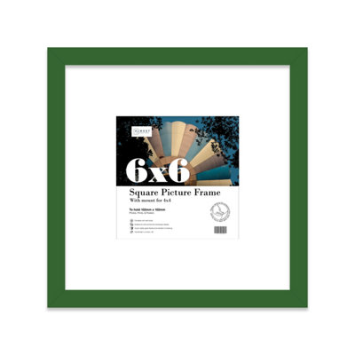 6X6" Green Picture Frame6X6" Square Frame With 4X4" Mount For 6X6"/4X4" Pictures Moderrn Style Thin Edge1 Pack from B&Q