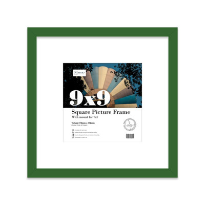 9X9" Green Picture Frame9X9" Square Frame With 7X7" Mount For 9X9"/7X7" Pictures Art Deco Style Gallery Wall1 Pack from B&Q