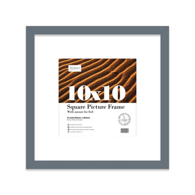 10X10" Grey Picture Frame10X10" Square Frame With 8X8" Mount For 10X10"/8X8" Pictures Moderrn Style Thin Edge1 Pack from B&Q