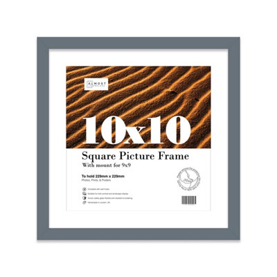 10X10" Grey Picture Frame10X10" Square Frame With 9X9" Mount For 10X10"/9X9" Pictures Moderrn Style Thin Edge1 Pack from B&Q