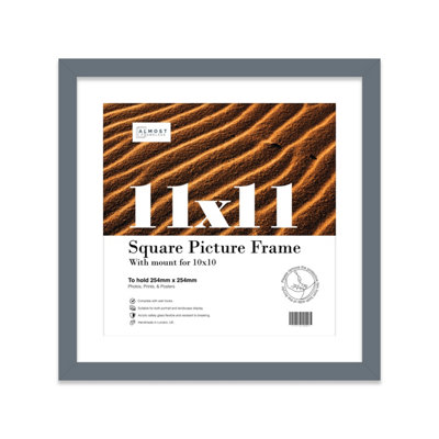 11X11" Grey Picture Frame11X11" Square Frame With 10X10" Mount For 11X11"/10X10" Pictures Moderrn Style Thin Edge1 Pack from B&Q