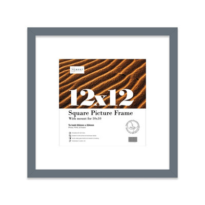 12X12" Grey Picture Frame12X12" Square Frame With 10X10" Mount For 12X12"/10X10" Pictures Art Deco Style Photo Display1 Pack from B&Q