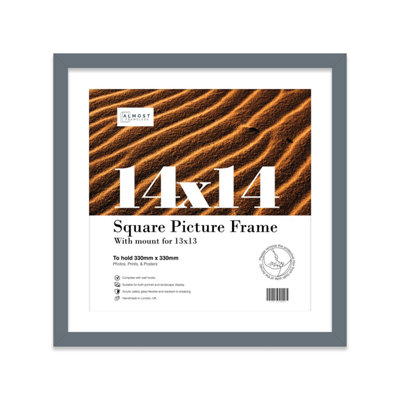 14X14" Grey Picture Frame14X14" Square Frame With 13X13" Mount For 14X14"/13X13" Pictures Moderrn Style Thin Edge1 Pack from B&Q