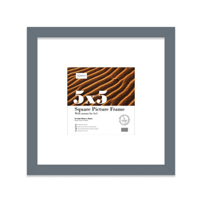 5X5" Grey Picture Frame5X5" Square Frame With 3X3" Mount For 5X5"/3X3" Pictures Moderrn Style Thin Edge1 Pack from B&Q