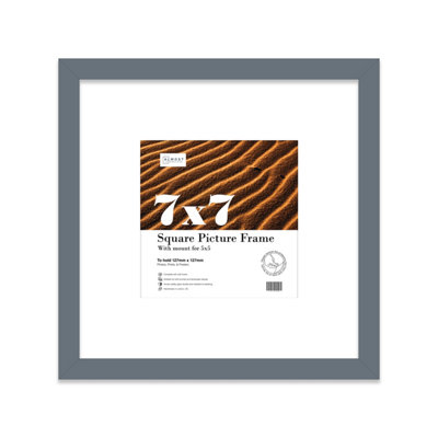 7X7" Grey Picture Frame7X7" Square Frame With 5X5" Mount For 7X7"/5X5" Pictures Moderrn Style Thin Edge1 Pack from B&Q