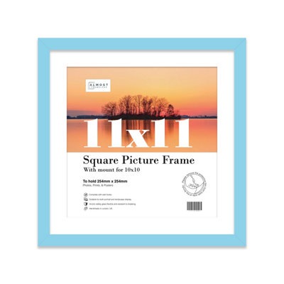 11X11" Light Blue Picture Frame11X11" Square Frame With 10X10" Mount For 11X11"/10X10" Pictures Moderrn Style Thin Edge1 Pack from B&Q
