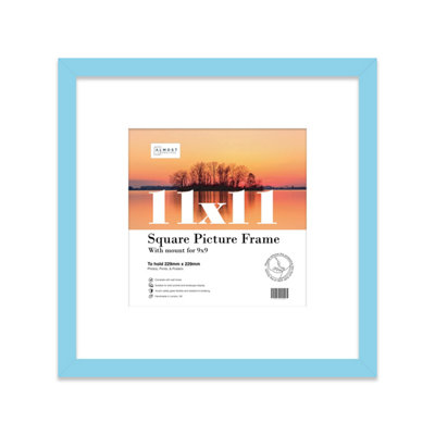 11X11" Light Blue Picture Frame11X11" Square Frame With 9X9" Mount For 11X11"/9X9" Pictures Moderrn Style Thin Edge1 Pack from B&Q