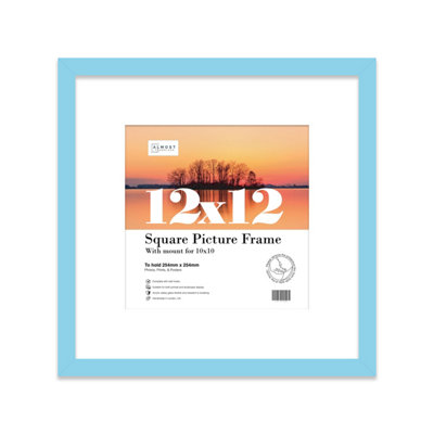 12X12" Light Blue Picture Frame12X12" Square Frame With 10X10" Mount For 12X12"/10X10" Pictures Moderrn Style Thin Edge1 Pack from B&Q