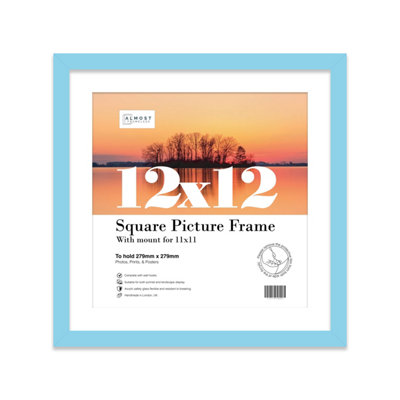 12X12" Light Blue Picture Frame12X12" Square Frame With 11X11" Mount For 12X12"/11X11" Pictures Moderrn Style Thin Edge1 Pack from B&Q