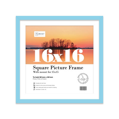 16X16" Light Blue Picture Frame16X16" Square Frame With 15X15" Mount For 16X16"/15X15" Pictures Moderrn Style Thin Edge1 Pack from B&Q