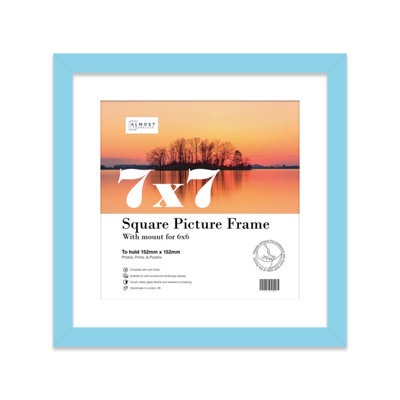 7X7" Light Blue Picture Frame7X7" Square Frame With 6X6" Mount For 7X7"/6X6" Pictures Luxurious Style Photo Display1 Pack from B&Q