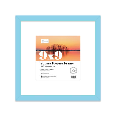 9X9" Light Blue Picture Frame9X9" Square Frame With 7X7" Mount For 9X9"/7X7" Pictures Classic Style Room Decor1 Pack from B&Q