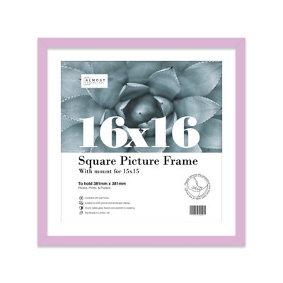 16X16" Lilac Picture Frame16X16" Square Frame With 15X15" Mount For 16X16"/15X15" Pictures Moderrn Style Thin Edge1 Pack from B&Q