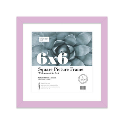 6X6" Lilac Picture Frame6X6" Square Frame With 5X5" Mount For 6X6"/5X5" Pictures Moderrn Style Thin Edge1 Pack from B&Q