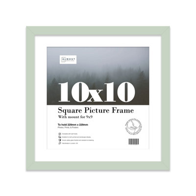 10X10" Mint Green Picture Frame10X10" Square Frame With 9X9" Mount For 10X10"/9X9" Pictures Moderrn Style Thin Edge1 Pack from B&Q