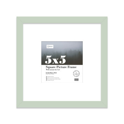 5X5" Mint Green Picture Frame5X5" Square Frame With 3X3" Mount For 5X5"/3X3" Pictures Moderrn Style Thin Edge1 Pack from B&Q