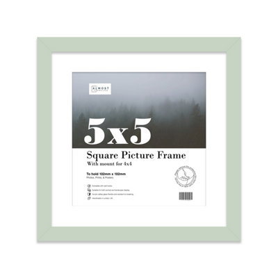 5X5" Mint Green Picture Frame5X5" Square Frame With 4X4" Mount For 5X5"/4X4" Pictures Moderrn Style Thin Edge1 Pack from B&Q