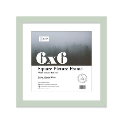 6X6" Mint Green Picture Frame6X6" Square Frame With 5X5" Mount For 6X6"/5X5" Pictures Classic Style Gallery Wall1 Pack from B&Q
