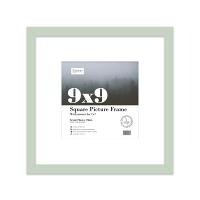 9X9" Mint Green Picture Frame9X9" Square Frame With 7X7" Mount For 9X9"/7X7" Pictures Art Deco Style Thin Edge1 Pack from B&Q