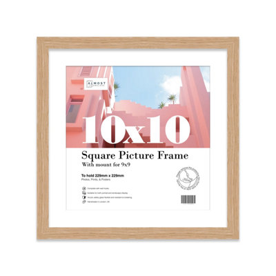 10X10" Oak Picture Frame10X10" Square Frame With 9X9" Mount For 10X10"/9X9" Pictures Art Deco Style Wall Art1 Pack from B&Q