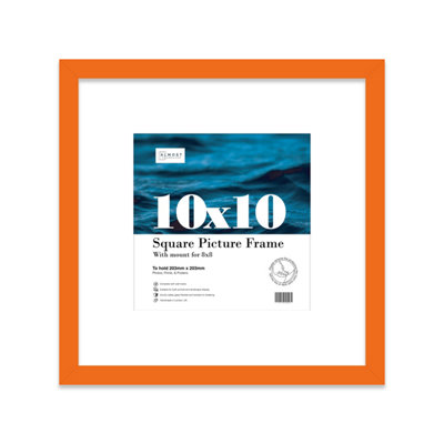 10X10" Orange Picture Frame10X10" Square Frame With 8X8" Mount For 10X10"/8X8" Pictures Vintage Style Photo Display1 Pack from B&Q
