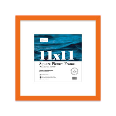 11X11" Orange Picture Frame11X11" Square Frame With 9X9" Mount For 11X11"/9X9" Pictures Moderrn Style Thin Edge1 Pack from B&Q