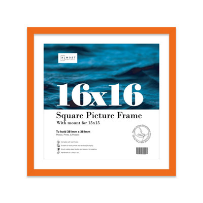 16X16" Orange Picture Frame16X16" Square Frame With 15X15" Mount For 16X16"/15X15" Pictures Vintage Style Room Decor1 Pack from B&Q
