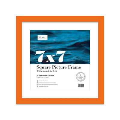 7X7" Orange Picture Frame7X7" Square Frame With 6X6" Mount For 7X7"/6X6" Pictures Moderrn Style Thin Edge1 Pack from B&Q