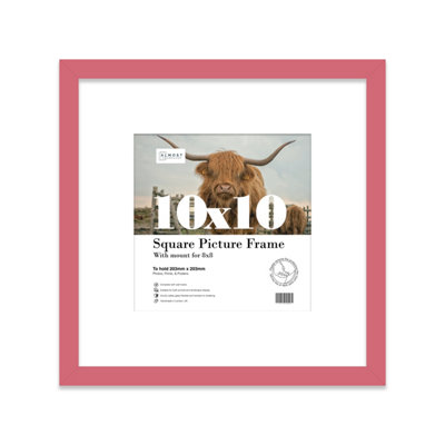 10X10" Pink Picture Frame10X10" Square Frame With 8X8" Mount For 10X10"/8X8" Pictures Moderrn Style Thin Edge1 Pack from B&Q