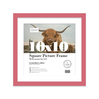 10X10" Pink Picture Frame10X10" Square Frame With 9X9" Mount For 10X10"/9X9" Pictures Moderrn Style Thin Edge1 Pack from B&Q