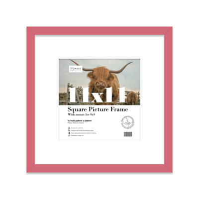 11X11" Pink Picture Frame11X11" Square Frame With 9X9" Mount For 11X11"/9X9" Pictures Vintage Style Photo Display1 Pack from B&Q