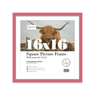 16X16" Pink Picture Frame16X16" Square Frame With 15X15" Mount For 16X16"/15X15" Pictures Moderrn Style Thin Edge1 Pack from B&Q