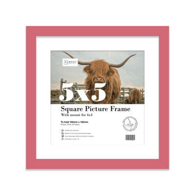 5X5" Pink Picture Frame5X5" Square Frame With 4X4" Mount For 5X5"/4X4" Pictures Vintage Style Room Decor1 Pack from B&Q