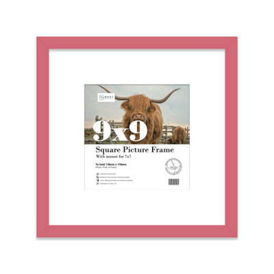 9X9" Pink Picture Frame9X9" Square Frame With 7X7" Mount For 9X9"/7X7" Pictures Moderrn Style Thin Edge1 Pack from B&Q