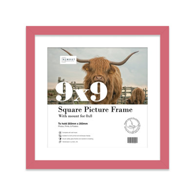9X9" Pink Picture Frame9X9" Square Frame With 8X8" Mount For 9X9"/8X8" Pictures Moderrn Style Thin Edge1 Pack from B&Q