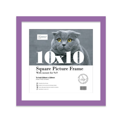 10X10" Purple Picture Frame10X10" Square Frame With 9X9" Mount For 10X10"/9X9" Pictures Vintage Style Photo Display1 Pack from B&Q