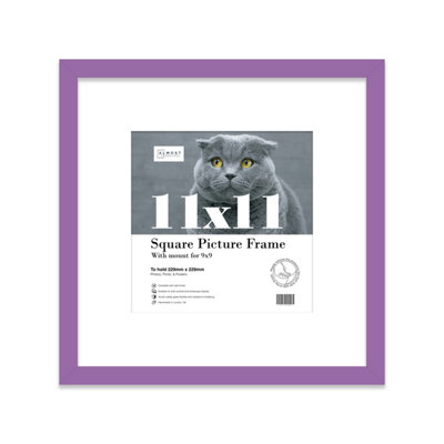 11X11" Purple Picture Frame11X11" Square Frame With 9X9" Mount For 11X11"/9X9" Pictures Moderrn Style Thin Edge1 Pack from B&Q
