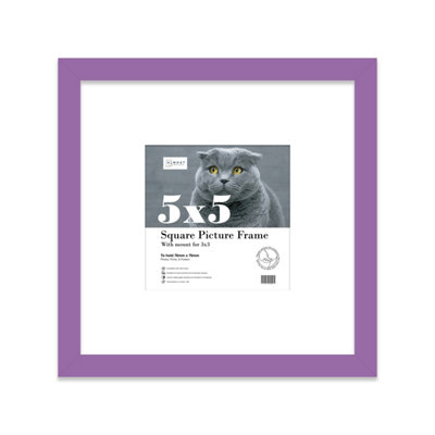 5X5" Purple Picture Frame5X5" Square Frame With 3X3" Mount For 5X5"/3X3" Pictures Luxurious Style Thin Edge1 Pack from B&Q