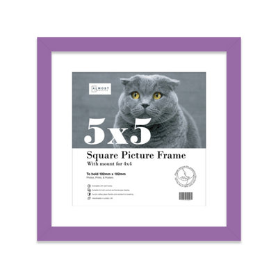 5X5" Purple Picture Frame5X5" Square Frame With 4X4" Mount For 5X5"/4X4" Pictures Moderrn Style Thin Edge1 Pack from B&Q