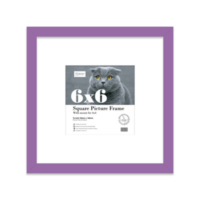 6X6" Purple Picture Frame6X6" Square Frame With 4X4" Mount For 6X6"/4X4" Pictures Moderrn Style Thin Edge1 Pack from B&Q